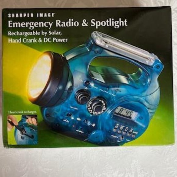 Sharper Image Emergency Radio & Spotlight with Hand Crank - Picture 2 of 11